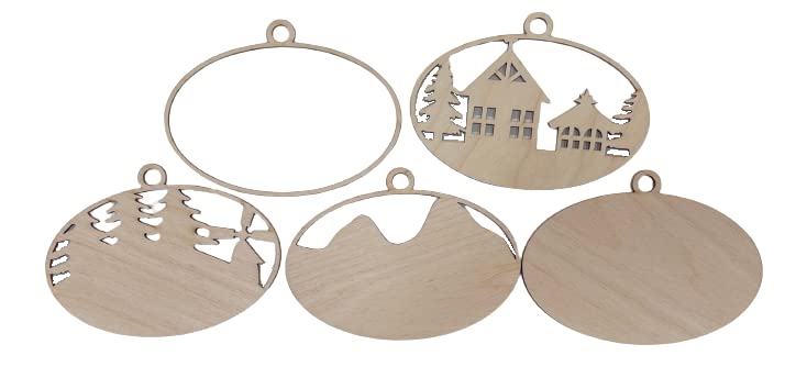 House in the Forest Door Sign 5 Pieces Laser Cut Out Unfinished RND64 - WoodArtSupply