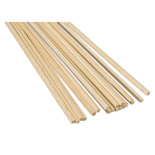 Balsa Wood 1/4 X 1/4 X 36in (10) - Quantity is listed in parenthesis in title - WoodArtSupply