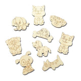 UR Urlifahall 100 Pcs Puppy Dog Wood Cutouts Ornaments Unfinished Wood Pieces Blank Wooden Ornaments Paint Slices for DIY Craft Decorative UR URLIFEHALL