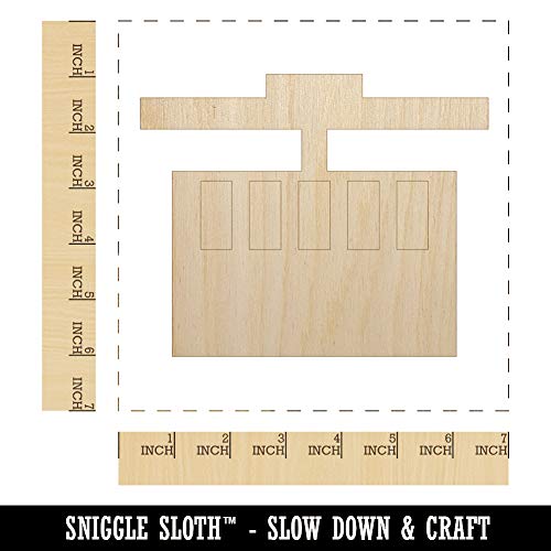 Ski Tram Lift Unfinished Wood Shape Piece Cutout for DIY Craft Projects - 1/8 Inch Thick - 6.25 Inch Size Sniggle Sloth
