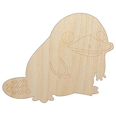 Cute Weird Duck Billed Platypus Unfinished Wood Shape Piece Cutout for DIY Craft Projects - 1/8 Inch Thick - 6.25 Inch Size Sniggle Sloth