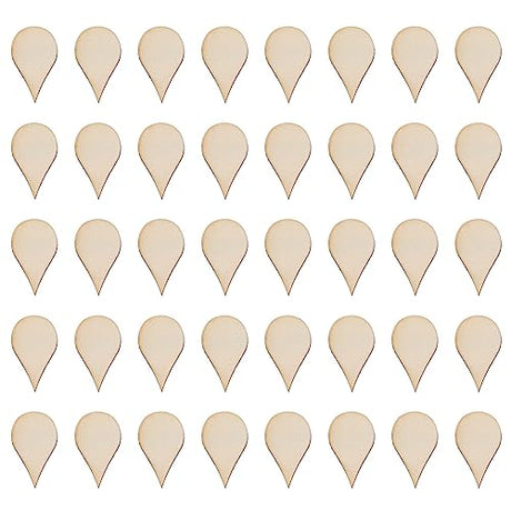 BESTOYARD 50 Pack Nativity Decor Wooden Teardrop Shape Wood Piece Woodsy Decor Wood Teardrop Blanks DIY Craft Wood Embellishments Ornaments Water BESTOYARD