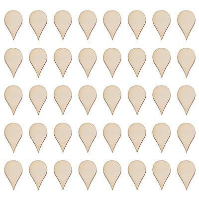 BESTOYARD 50 Pack Nativity Decor Wooden Teardrop Shape Wood Piece Woodsy Decor Wood Teardrop Blanks DIY Craft Wood Embellishments Ornaments Water