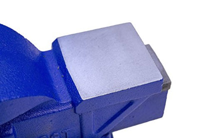 Yost Vises Tool 4-Inch Workshop Duty Bench Vise, Model BV-4, with 120-Degree Swivel Base, Blue - WoodArtSupply