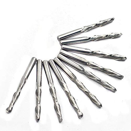 OSCARBIDE 1/8" Shank Ball Nose Carbide End Mills 2 Flutes CNC Spiral Router Bits Milling Cutter for Engraving Milling 3D sculpturing Roughing Acrylic OSCARBIDE