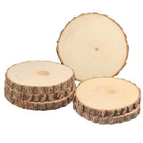 6 PCS 8-9 Inch Natural Wood Slices, Unfinished Paulownia Wood Circles with Barks for Coasters, DIY Crafts, Christmas Rustic Wedding Ornaments and GNIEMCKIN