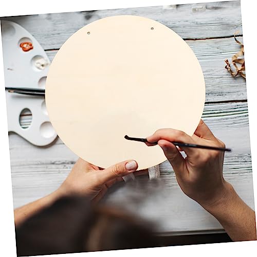 Tofficu 10 Sets DIY Door Hanging Sign Unfinished Wooden Slices Unfinished Wooden Rounds Unfinished Wood Plaque Unfinished Wood Crafts Blanks Tofficu