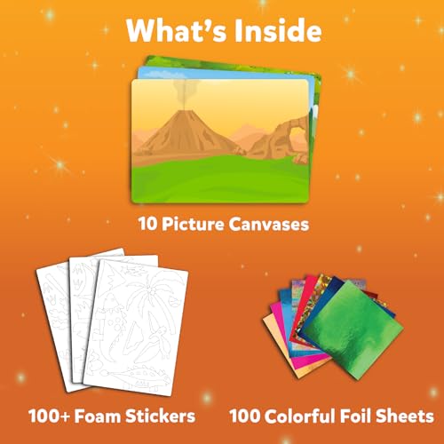 Skillmatics Art & Craft Activity - Foil Fun Dinosaurs, No Mess Art for Kids, Craft Kits & Supplies, DIY Creative Activity, Gifts for Boys & Girls Skillmatics