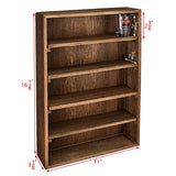 Ikee Design Wooden Wall-Mounted Display Shelves Rack for Collectibles-Figures,Shot Glasses,Spice Can,Cosmetics or Perfume-5 Adjustable Height Ikee Design