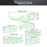 Utoolmart French Curve Ruler Set, Plastic Drawing Templates,Geometric Drawing Tools for Office and School,Building Formwork Drawings Templates Clear Utoolmart