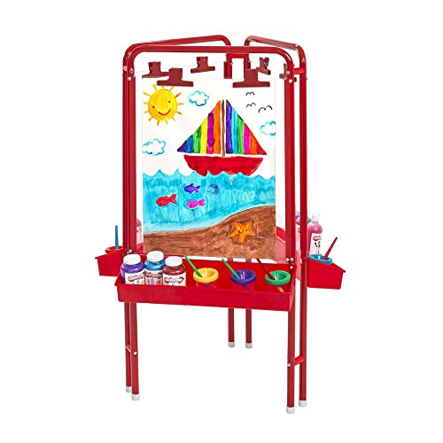 Colorations 3-Way Indoor/Outdoor Acrylic Panel Easel, Outdoor Play, Drawing, Adjustable Easel, Art Craft Painting, Arts and Crafts - WoodArtSupply