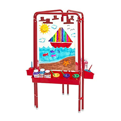 Colorations 3-Way Indoor/Outdoor Acrylic Panel Easel, Outdoor Play, Drawing, Adjustable Easel, Art Craft Painting, Arts and Crafts - WoodArtSupply