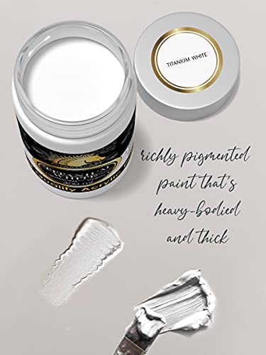 MyArtscape Titanium White Acrylic Paint - 300ml Bottle (10oz) - Artist Quality - Lightfast - Heavy Body - Vibrant Color - Great Tinting Strength -