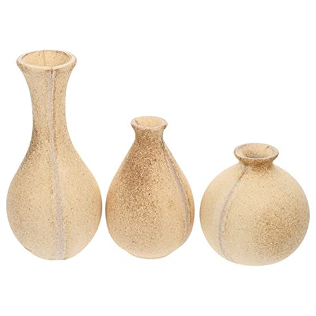 ARTIBETTER Wood Flower Vases Unfinished Blank Wooden Vase Vintage Rustic Flower Vases DIY Craft Accessories for DIY Flower Arrangement 3pcs ARTIBETTER