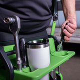 OEMTOOLS 24987 Sidekick Creeper Stool, Metal Shop Stools with Wheels, 5 Storage Seat Options, Cushioned Mechanics Stool with Wheels, Green Creeper OEMTOOLS