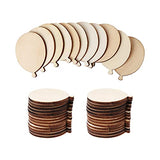 Creaides 50pcs Mini Balloon Wood DIY Crafts Cutouts Wooden Balloon Shaped Unfinished Wood Ornaments for DIY Projects Wedding Birthday Decorations Creaides