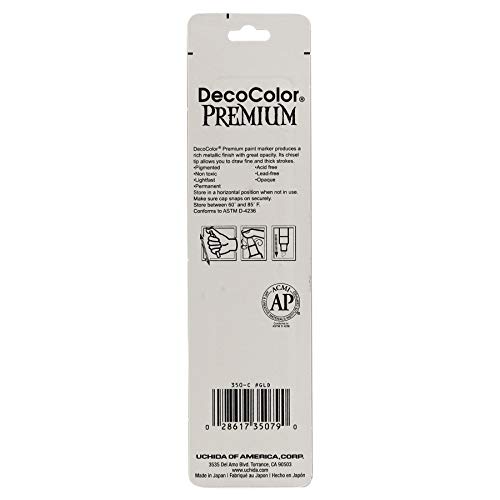 DecoColor Premium Chisel Paint Marker, Gold Uchida of America
