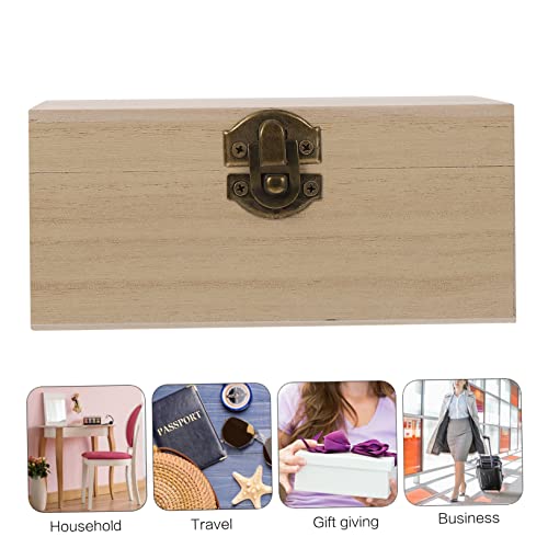 Abaodam 18 Pcs Wooden Box with Lock Ring Storage Organizer Jewelry Organizer Trays for Drawers Wood Gift Containers Unfinished Wooden Jewelry Case Abaodam