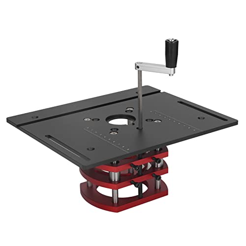 Alvinlite Router Lift Kit Manual Lifting Router Lift System Kit Router Table Saw Insert Base Plate for Router Plates and Lift Systems(Black) - WoodArtSupply