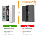 METALTIGER Office Metal Storage Cabinet Wardrobe - Metal Storage Locker with Locking Doors, Adjustable Shelf Height & Position, Removable Hanging METALTIGER