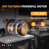 Hoteche 12-Inch Band Saw 7-Amp Two-Speed Benchtop with Stand for Woodworking and Metal Cutting, 1HP Hoteche