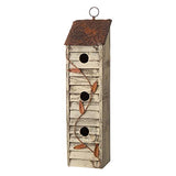 Glitzhome JK90154 3-Tier Hanging Bird House Wooden Window Shutters Birdhouse 18 Inch Tall, White glitzhome