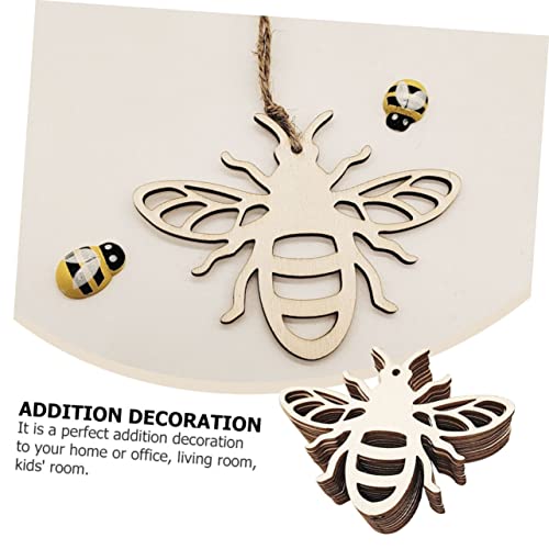 Gogogmee 20pcs Wooden Pendant Wooden Beehive Ornament bee Hanging Decoration Unfinished Wood Ornament Wooden Beehive Cutout Wood Table Scatter Wood Gogogmee