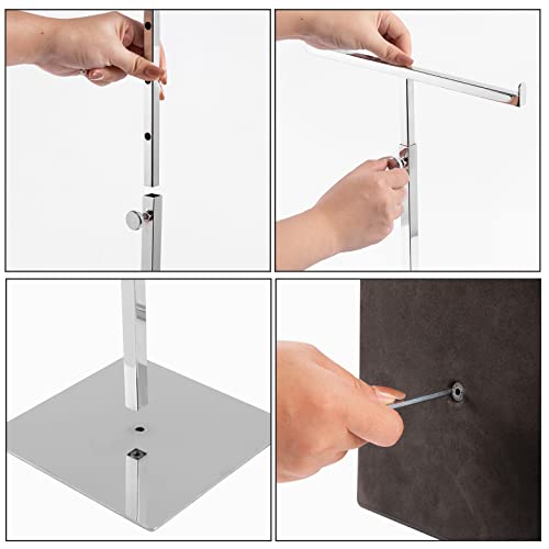 Polmart Countertop Jewelry/Scarf/Handbag T-Bar Display Stand with Adjustable Height - Silver (1 - Pack) Polmart