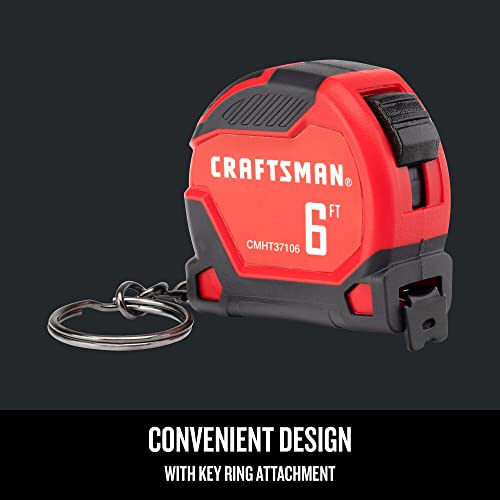 CRAFTSMAN Keychain Tape Measure, 6 FT (CMHT37106G) Craftsman