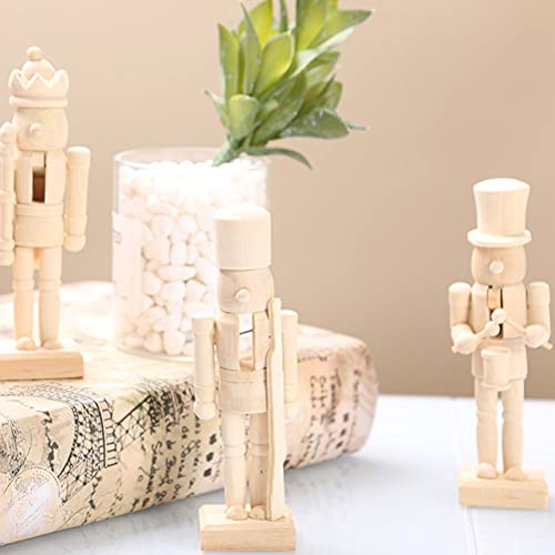 2Sets Christmas Nutcracker unpainted Nutcracker Unfinished Wood Nutcracker Christmas Table Decorations Tall Nutcracker Decorations Xmas Gift Indoor ifundom