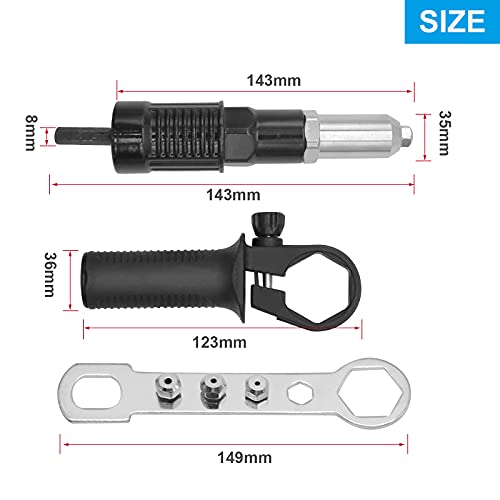 Vkinman Pop Rivet Gun Tool Rivet Drill Attachment Power Drill Tool Kit Cordless Rivet Gun Vkinman