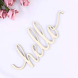 STOBOK 2pcs Wooden Hello Letter Signs Unfinished Wooden Hello Sign Rustic Wall Art Decoration Decorative Signs for Home Restaurant Wedding STOBOK