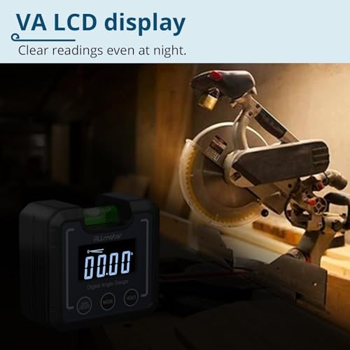 ALLmeter 0-360°(4 * 90°) Digital Angle Finder Level Magnetic Electronic Gauge Inclinometer Protractor Tool with Bubble Level and Magnetic Base LCD ALLmeter