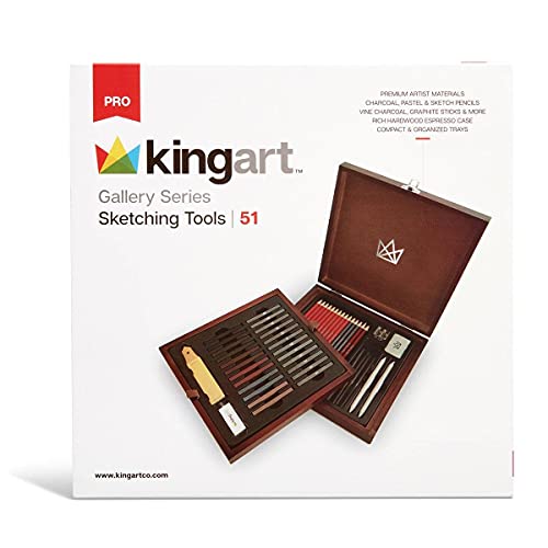 KINGART Gallery Series Sketching Tools, Set of 51 - WoodArtSupply