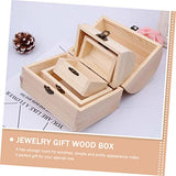 TEHAUX 3pcs Boxes wooden box jewelry organizer tray unfinished wooden jewelry case craft storage strawberry decor DIY wooden wood gifts handmade TEHAUX