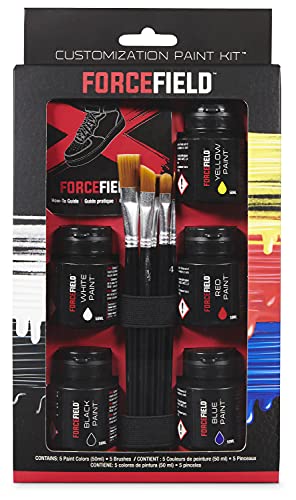 Forcefield unisex adult Paint Kit for Shoes, Black, White, Red, Blue, Yellow, One Size US - WoodArtSupply