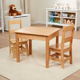 Melissa & Doug Solid Wood Table and 2 Chairs Set - Light Finish Furniture for Playroom,Blonde Melissa & Doug