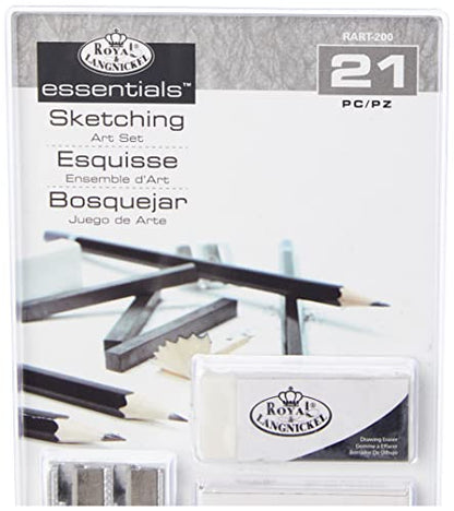 Royal & Langnickel RART-200 Essentials Sketching Pencil Set, 21-Piece - WoodArtSupply