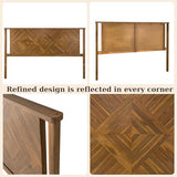 Bme Ethan King Wood Headboard - Rustic Dark Brown Acacia with Herringbone Design for King or Queen Beds Bme