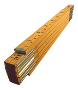 Binzer Folding Wooden Stick Ruler, Inch & Metric (6-foot-6-inch/2-Meter When Straight), Carpenters/General Use Binzer
