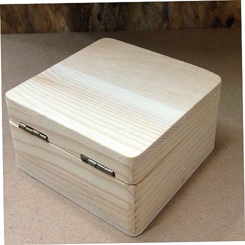 COHEALI 6 Pcs Unfinished Wooden Case Antique Jewelry Organizer Wood Treasure Chest Unfinished Chest Square Wooden Chest Jewelry Organizer Tray Lock COHEALI