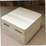COHEALI 6 Pcs Unfinished Wooden Case Antique Jewelry Organizer Wood Treasure Chest Unfinished Chest Square Wooden Chest Jewelry Organizer Tray Lock COHEALI