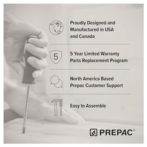 Prepac Elite 32" Drifted Gray Freestanding Storage Cabinet with 3 Adjustable Shelves Prepac