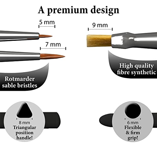 The Army Painter Gamemaster Character Brush Set - Precise Detail Brush Set Include 1 Small Detail Brush, 1 Monstrous Brush, 1 Drybrush Fine Detail - WoodArtSupply