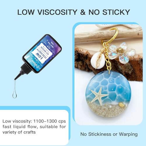 JDiction UV Resin, Upgrade 300g Low Viscosity Hard Thin UV Resin with Super Crystal Clear Resin Kit for Jewelry, Casting, Coating and DIY Craft JDiction
