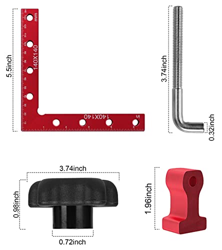 90 Degree Positioning Squares Right Angle Clamps 5.5" x 5.5"(14 x 14cm) Aluminum Alloy Woodworking Carpenter Corner Clamping Square Tool for Picture Amtake