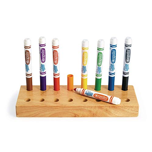 Colorations Wooden Marker Stand, Holds 16 Crayola Markers, Marker Storage, Marker Organzier, Schools, Pre-schools, Kinder, Home, Art Storage, - WoodArtSupply