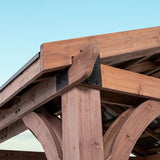 Backyard Discovery Arlington 12x10 All Cedar Gazebo, Walnut, Insulated Steel Roof, Water Resistant, Wind Resistant up to 100 MPH, Withstand 6,391 lbs Backyard Discovery