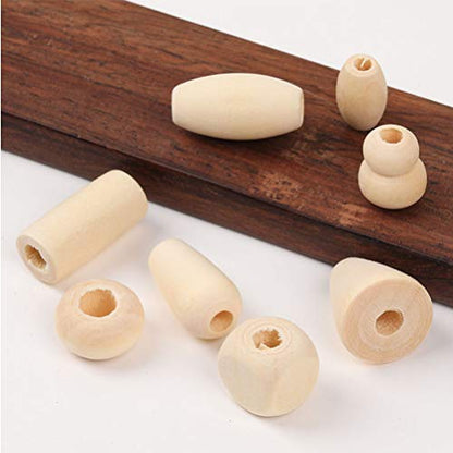 EXCEART 100pcs Wooden Beads Barrel Shaped Unfinished Wood Spacer Beads Jewelry Findings Charms for DIY Bracelet Necklace Craft Making Supplies Style - WoodArtSupply