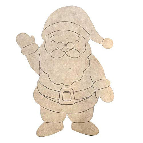 Wooden Christmas Santa Clause Blank Wood Shape, 10'' Unpainted Wall Craft, DIY Paintable Christmas Door Hanger WoodArtSupply